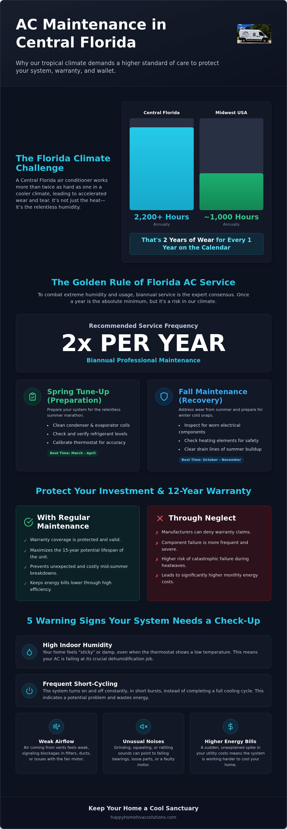 How often service AC in Florida